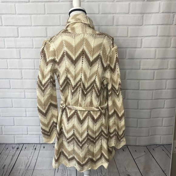 Lucky Brand Open Knit Cardigan with tie waist size medium - Picture 4 of 8